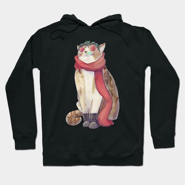 Funky Cat Hoodie by Mothtonoth Art